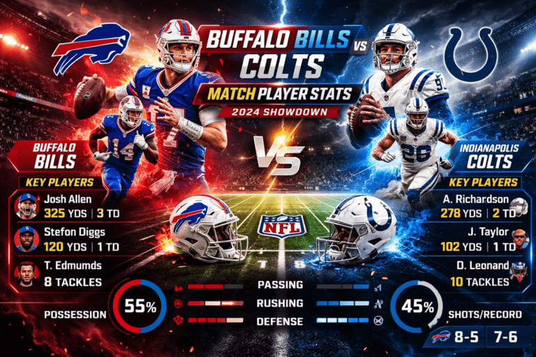 Buffalo Bills vs Colts Match Player Stats