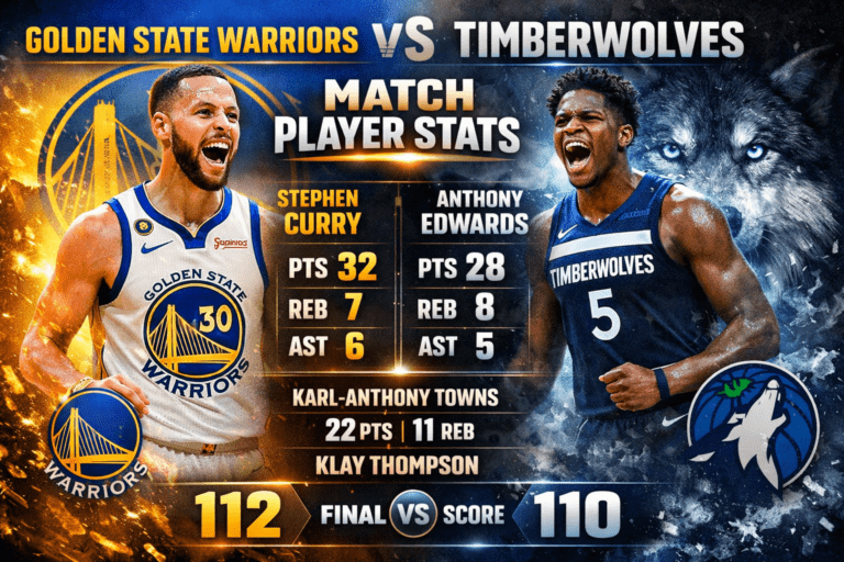 Golden State Warriors vs Timberwolves Match Player Stats