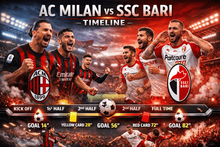 AC Milan vs SSC Bari Timeline
