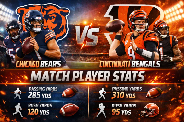 Chicago Bears vs Bengals Match Player Stats