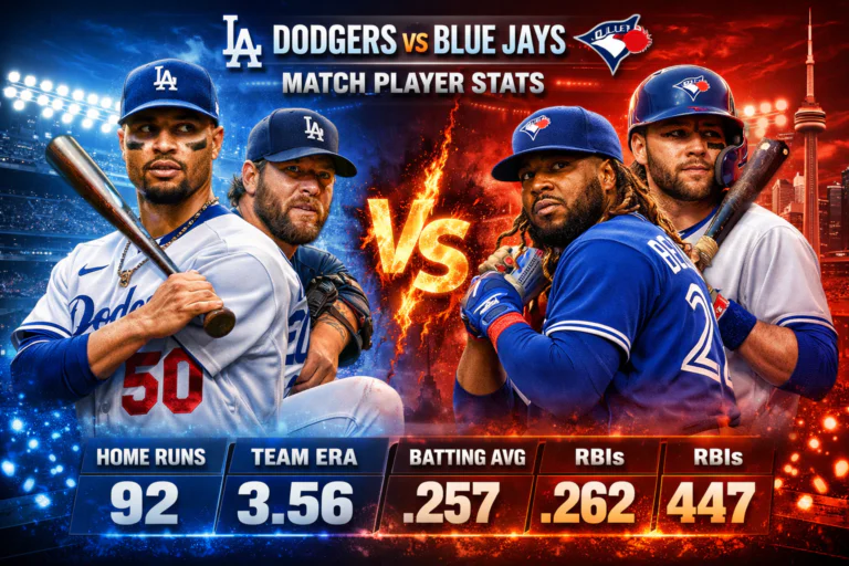 Dodgers vs Toronto Blue Jays Match Player Stats