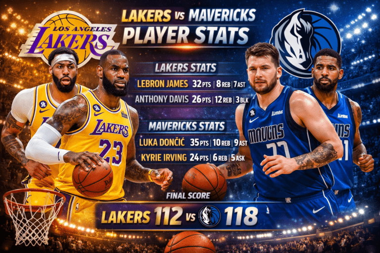 Lakers vs Dallas Mavericks Match Player Stats