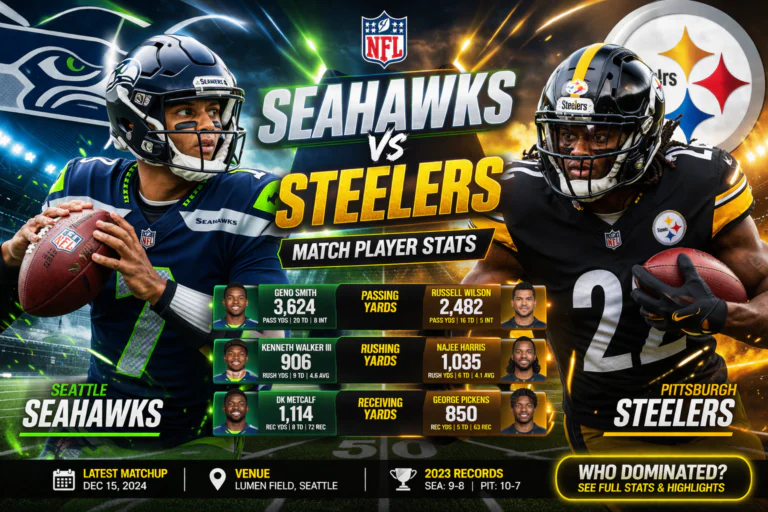 Seahawks vs Pittsburgh Steelers Match Player Stats