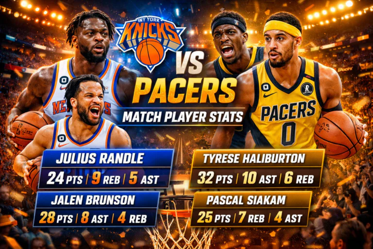 Knicks vs Pacers Match Player Stats