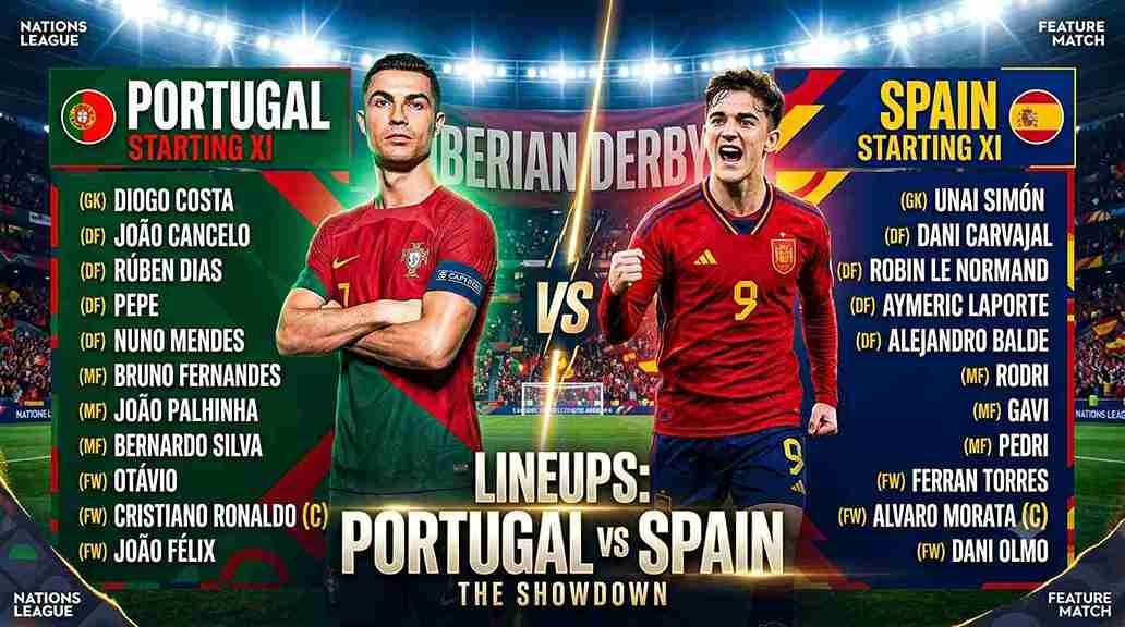 Portugal vs Spain Lineups